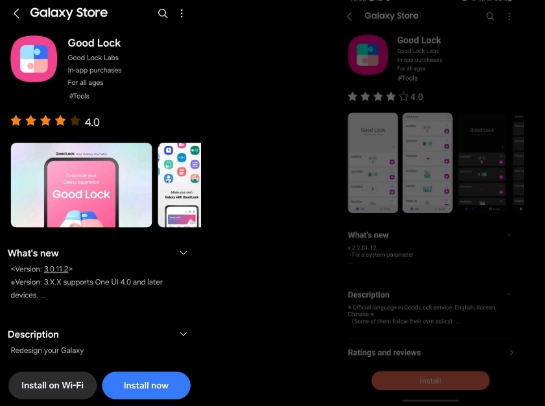 Good Lock no Samsung A15 pela Galaxy Store