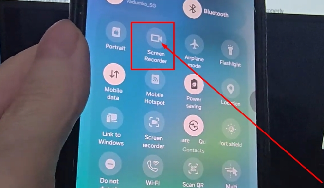 simply open the Quick Settings panel and tap “Screen Record