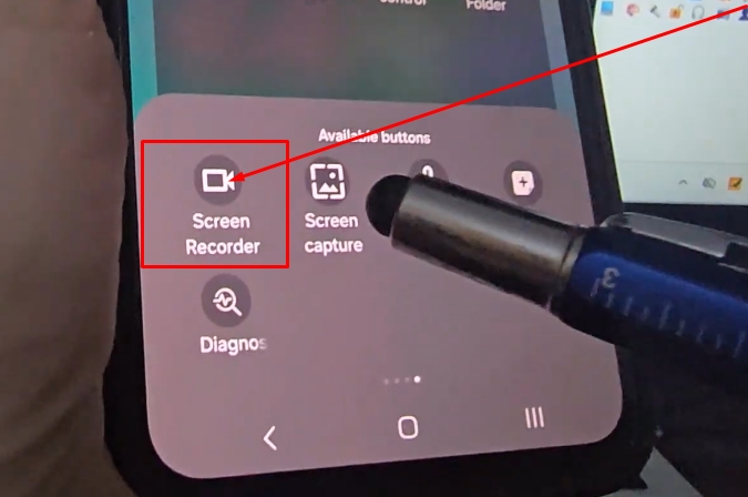 find “Screen Record” among the available buttons