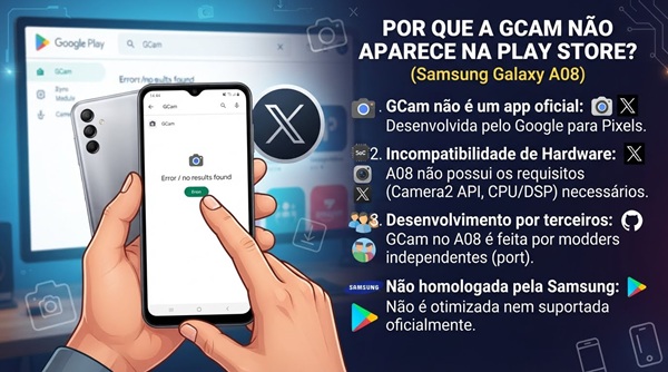 Por que a GCam não aparece na Google Play Store