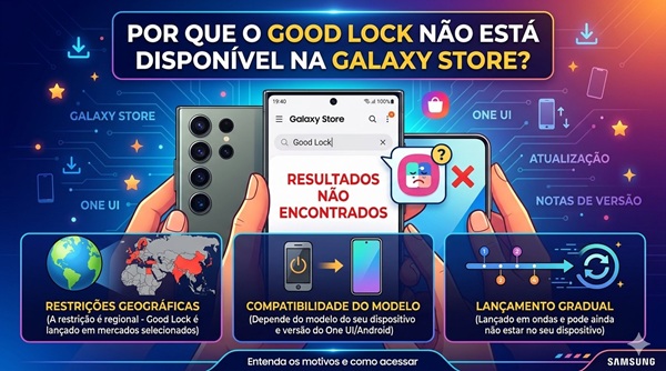 Por que o Good Lock não está disponível na Galaxy Store